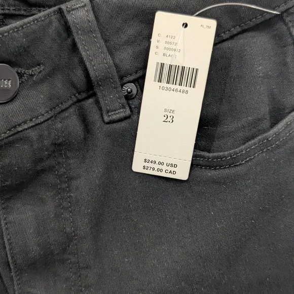 PAIGE Anessa 33 High Rise Wide Leg Jeans Black Shadow NWT Size 23 Full Length - Picture 6 of 15